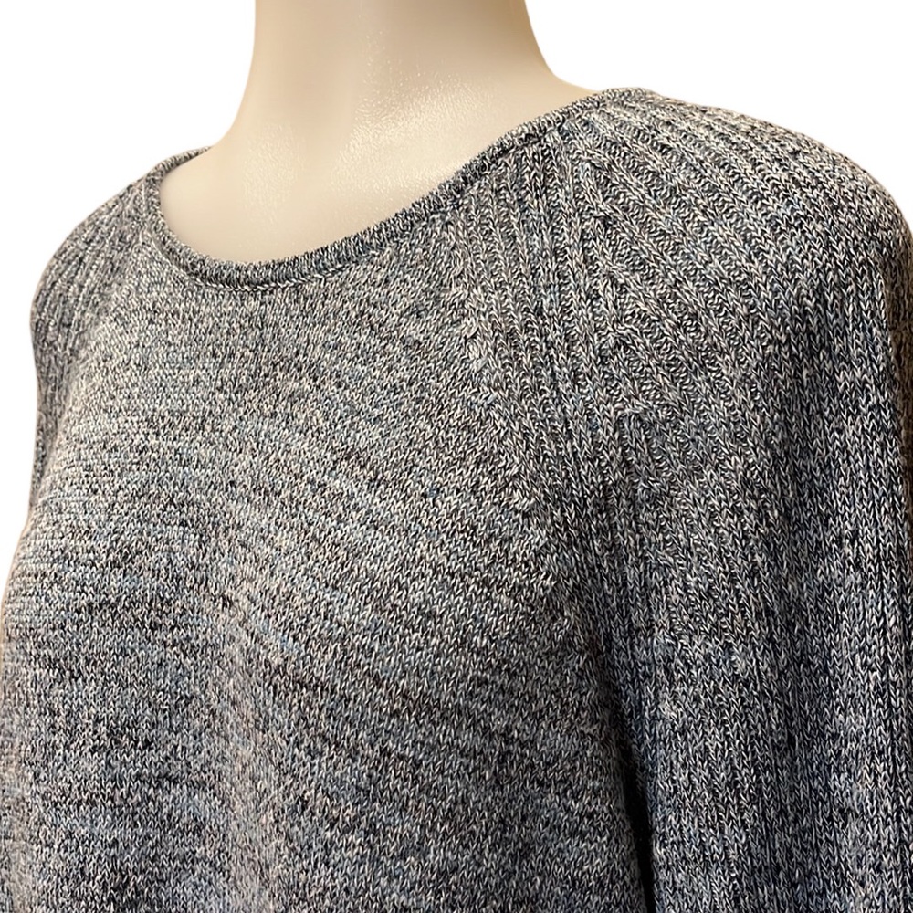 J. Jill Marled Gray Scoop Neck Sweater